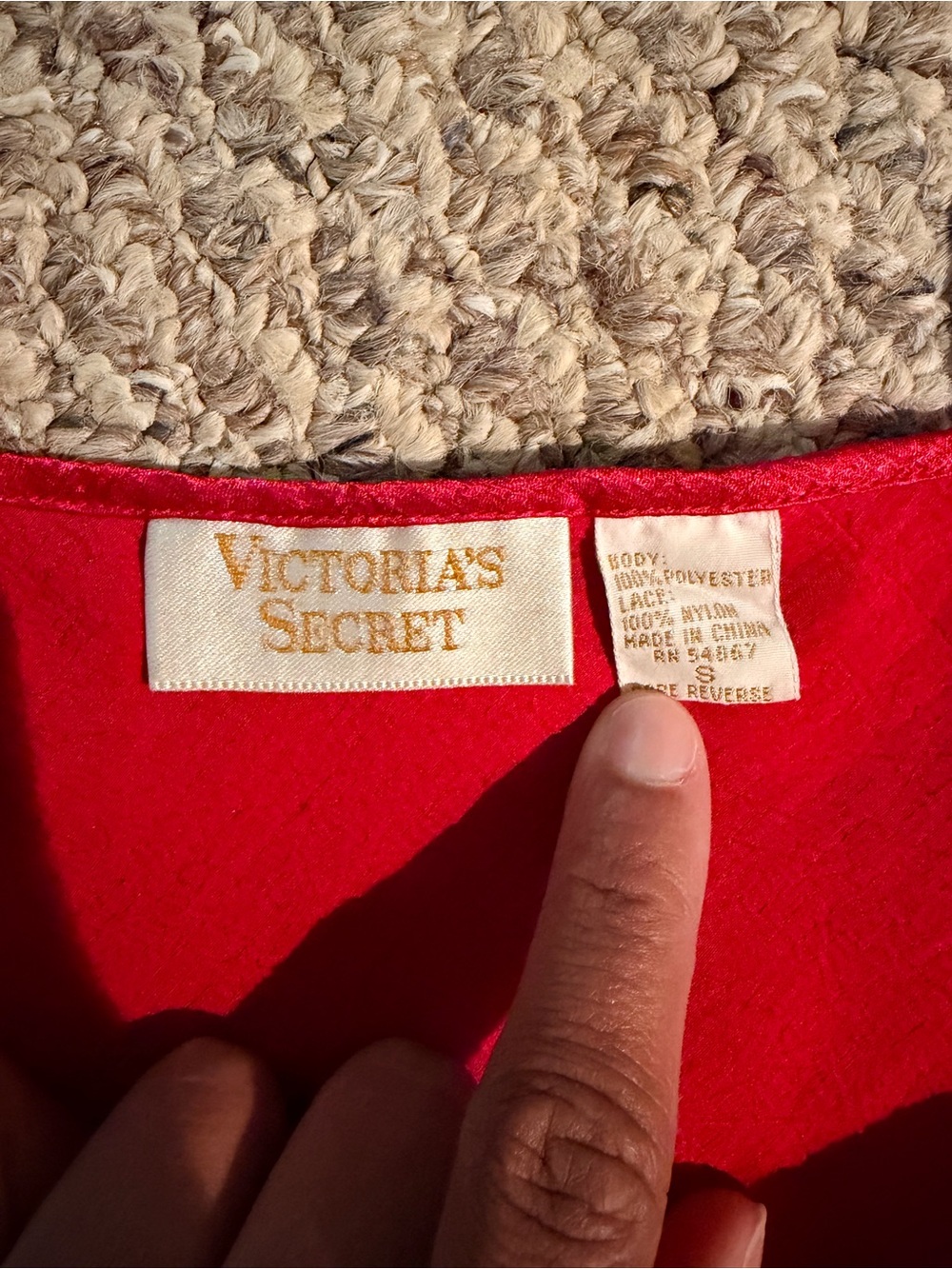 Vintage gold label Victoria's Secret Red Satin Slip